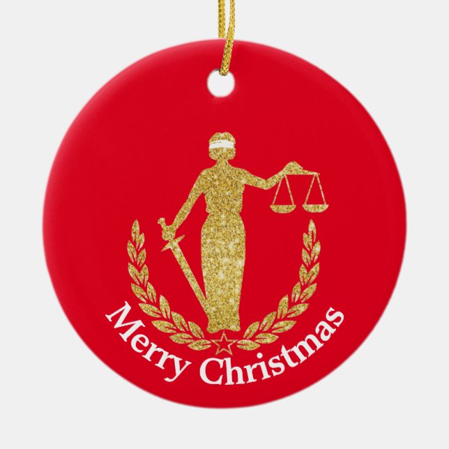 Lady Justice Christmas Ornament (Front)