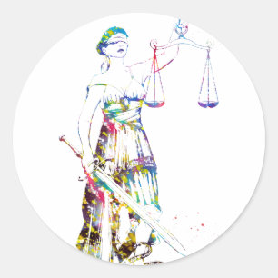 Lady Justice Classic Round Sticker