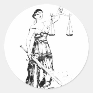 Lady Justice Classic Round Sticker