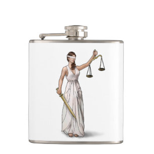 Lady Justice Hip Flask