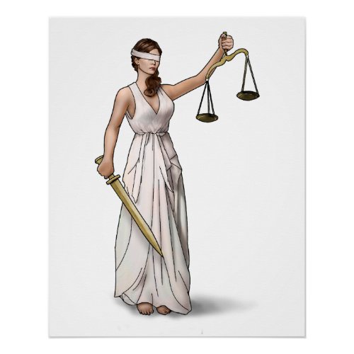 Lady Justice Illustration Poster