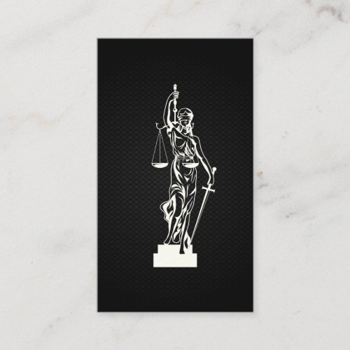 Lady Justice Law  Black Mesh Background Appointment Card