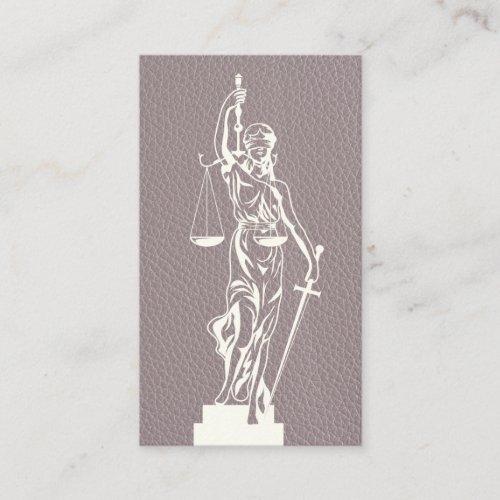 Lady Justice Law  Leather Texture Appointment Card