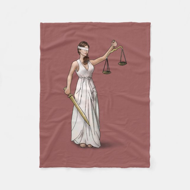 Lady Justice - Marsala Fleece Blanket (Front)