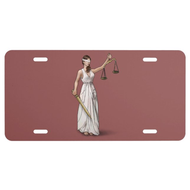 Lady Justice - Marsala License Plate (Front)