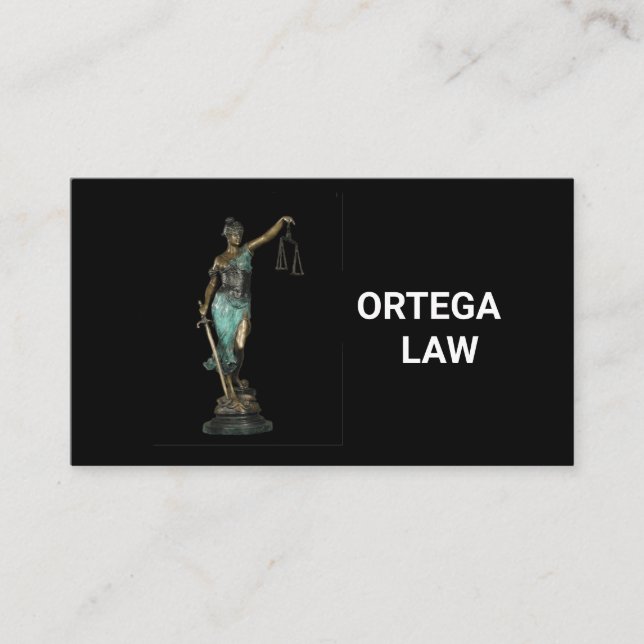 Lady Justice on Black 2020 Business Card (Front)