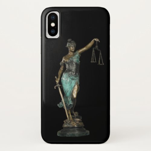 Lady Justice on Black Velvet iPhone X Case