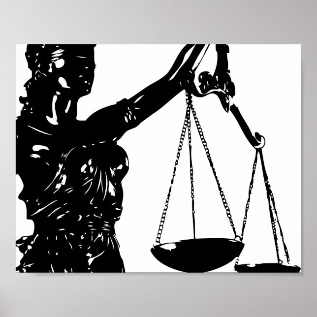 Lady Justice Poster Scales Of Justice Print Law (Front)