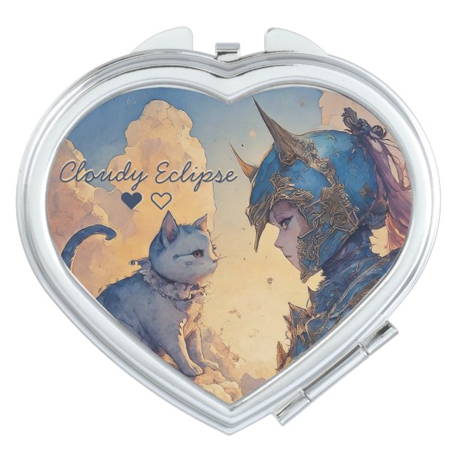 Lady Knight and her Noble Cat Compact Mirror (Front)