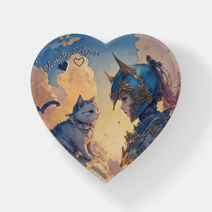Lady Knight and her Noble Cat Paperweight