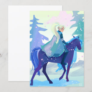 Lady Knight in a Snowy Forest Holiday Card