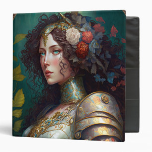 Lady Knight Warrior Armor Fantasy Art 3 Ring Binder