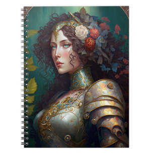 Lady Knight Warrior Armor Fantasy Art Notebook