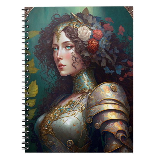 Lady Knight Warrior Armor Fantasy Art Notebook (Front)
