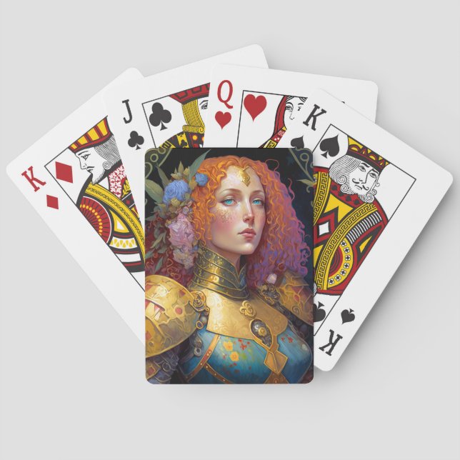 Lady Knight Warrior Armor Fantasy Art Poker Cards (Back)