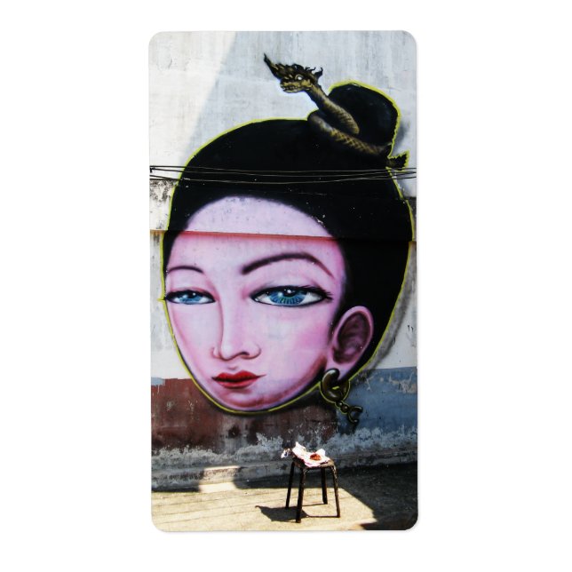 Lady Lao Graffiti Street Art Label (Front)