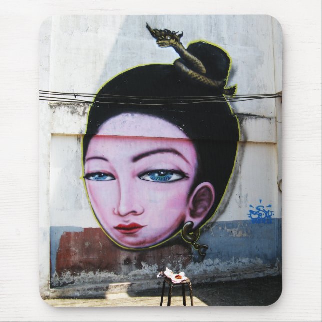 Lady Lao Graffiti Street Art Mouse Pad (Front)
