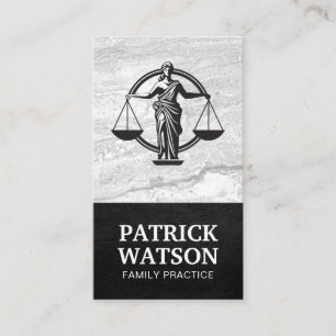 Lady Law Justice Logo   Legal Business Card