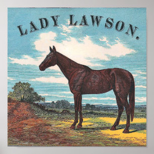 Lady Lawson Vintage Racing Horse Poster
