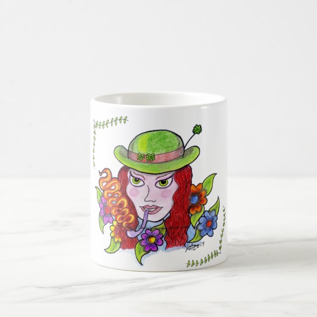 Lady Leprechaun Tattoo Flash Mug (Center)