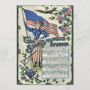 Lady Liberty American Flag Star-Spangled Banner Invitation
