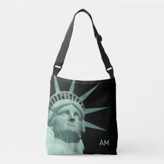 Lady Liberty and Monogram on Black