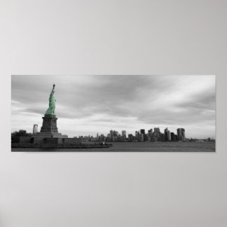 Lady Liberty and NY skyline Poster