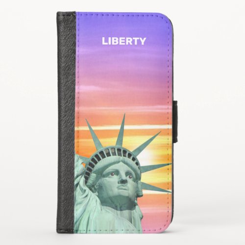 Lady Liberty and Sunrise iPhone X Wallet Case