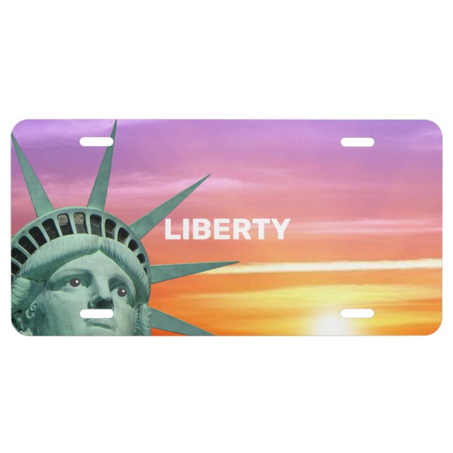Lady Liberty and Sunrise License Plate (Front)