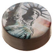 Lady Liberty and the American Flag Chocolate Covered Oreo (Angled)