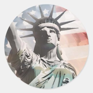 Lady Liberty and the American Flag