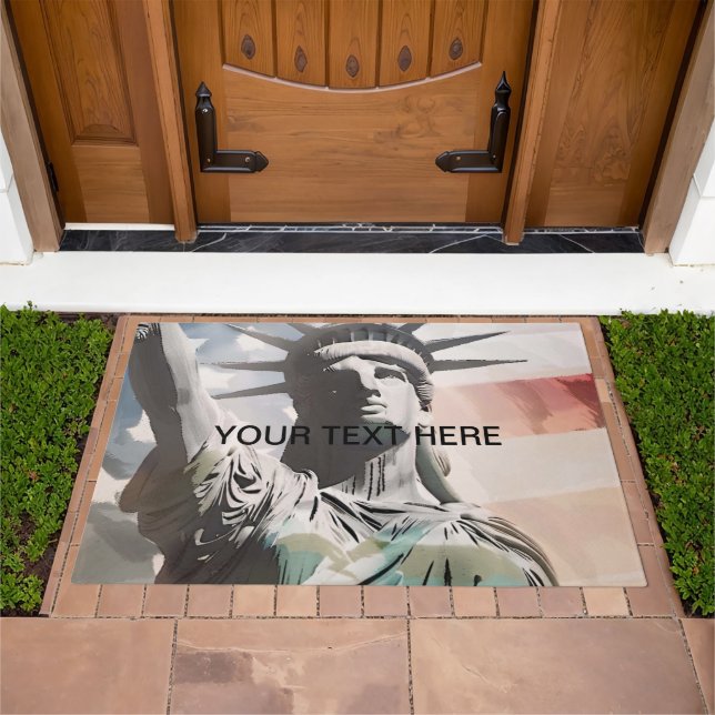 Lady Liberty and the American Flag Custom Doormat (Outdoor)