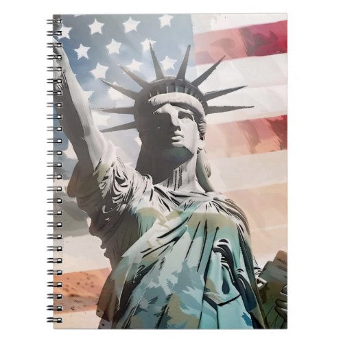 Lady Liberty and the American Flag Notebook