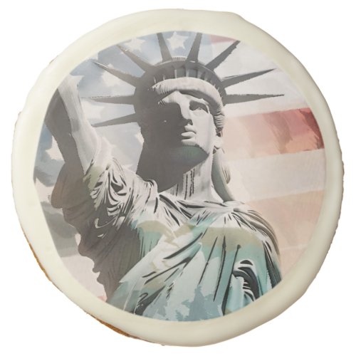 Lady Liberty and the American Flag Sugar Cookie