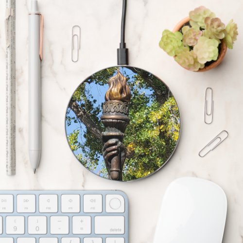 Lady Liberty Bronze Sculpture Photograph Wireless Charger
