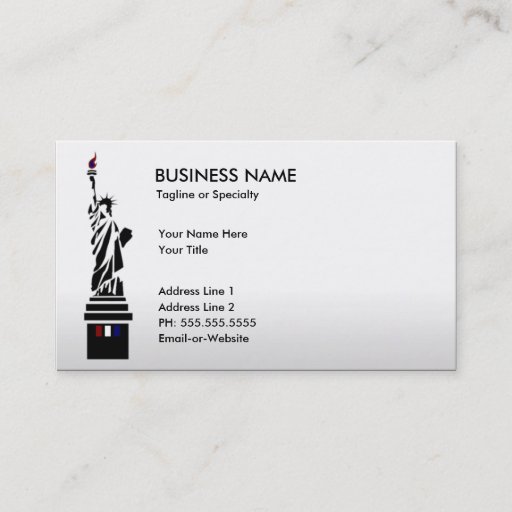 Customizable lady liberty business cards
