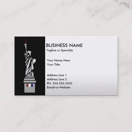 Customizable lady liberty business cards