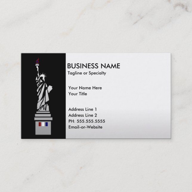 lady liberty business card (Front)