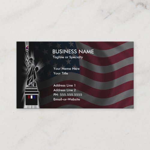 lady liberty business cards