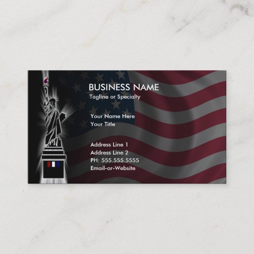 Customizable lady liberty business cards