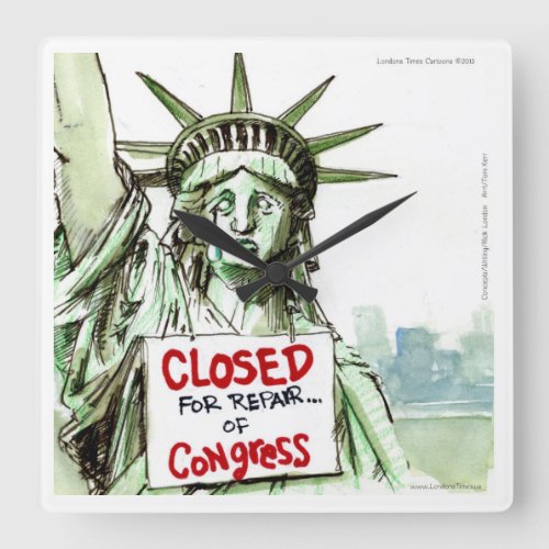 Lady Liberty Cries  Congress Square Wall Clock