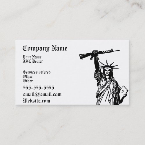 Lady Liberty FFL dealer business card 2
