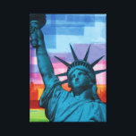 Lady Liberty Fine Art Print<br><div class="desc">This reproduction of Ralph Michael Brekan's "plastic collage" entitled "Lady Liberty" will put a patriotic smile on hippies and warmongers alike. Get your high quality reproduction of Brekan's most famous work to date!</div>