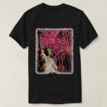 Lady Liberty Fireworks Background Celebration July T-shirt at Zazzle