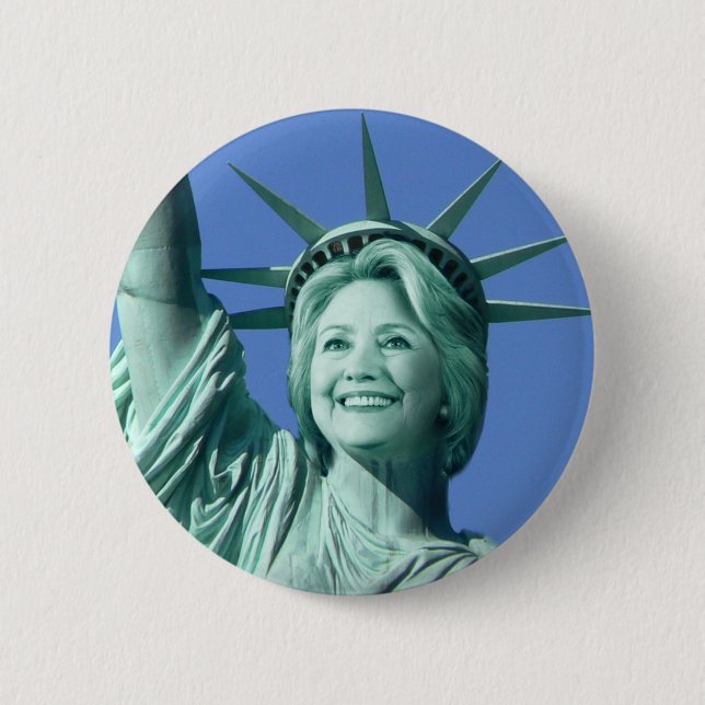 Lady Liberty Hillary Clinton Button (Front)