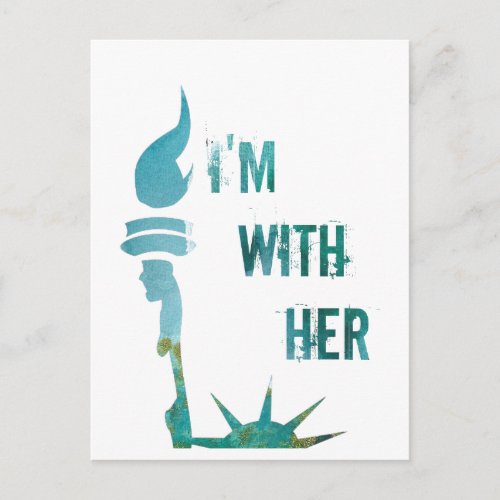 Lady Liberty Im With Her Protest Postcard