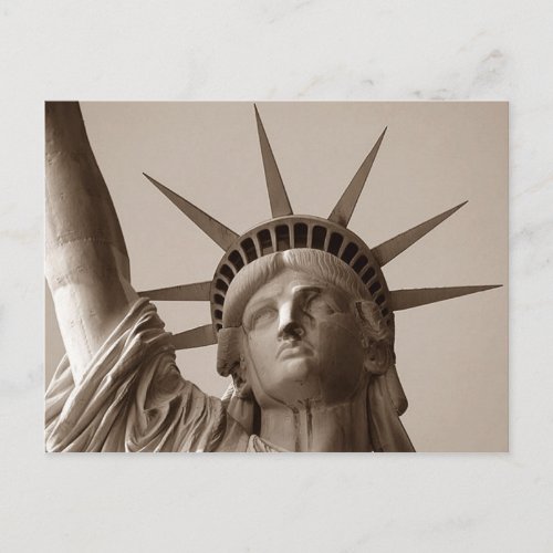 Lady Liberty in Sepia Statue Of Liberty NYC NY PC Postcard