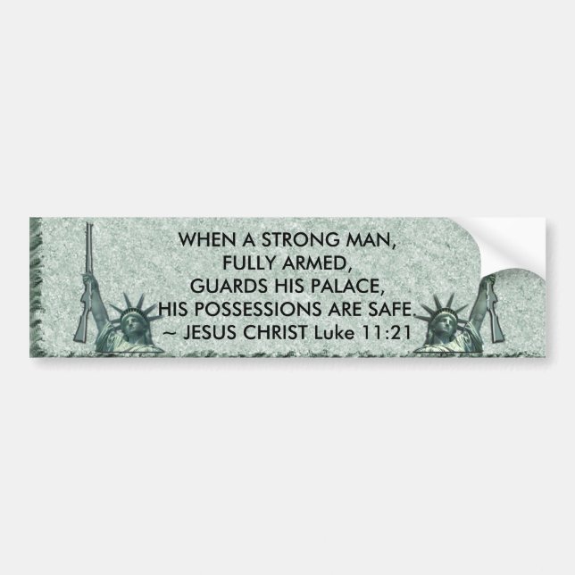 LADY LIBERTY - JESUS QUOTE - ARMS BUMPER STICKER (Front)