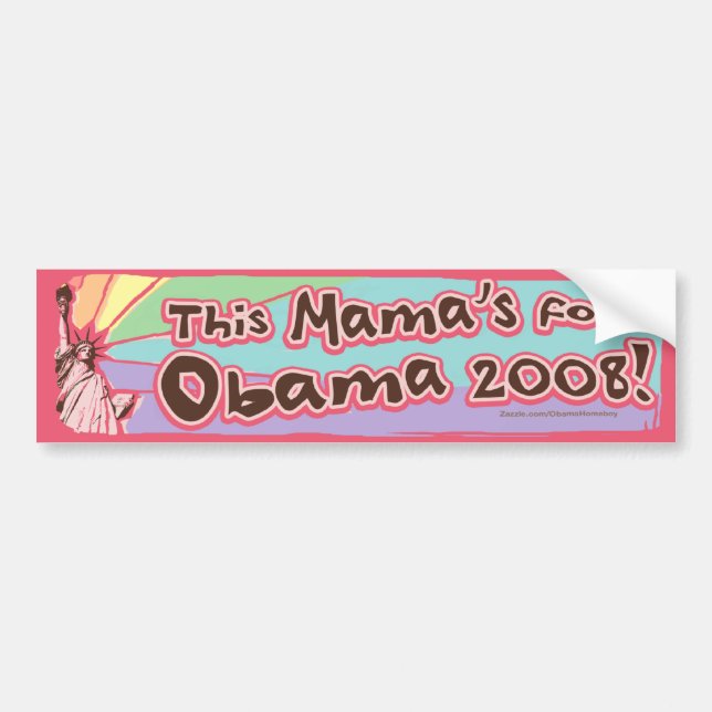 Lady Liberty Obama Mama Bumper Sticker  (Front)