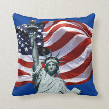 Lady Liberty, Old Glory Throw Pillow